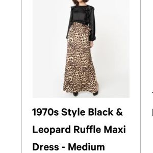 NWT Unique Vintage Black & Leopard Maxi Dress Size Medium